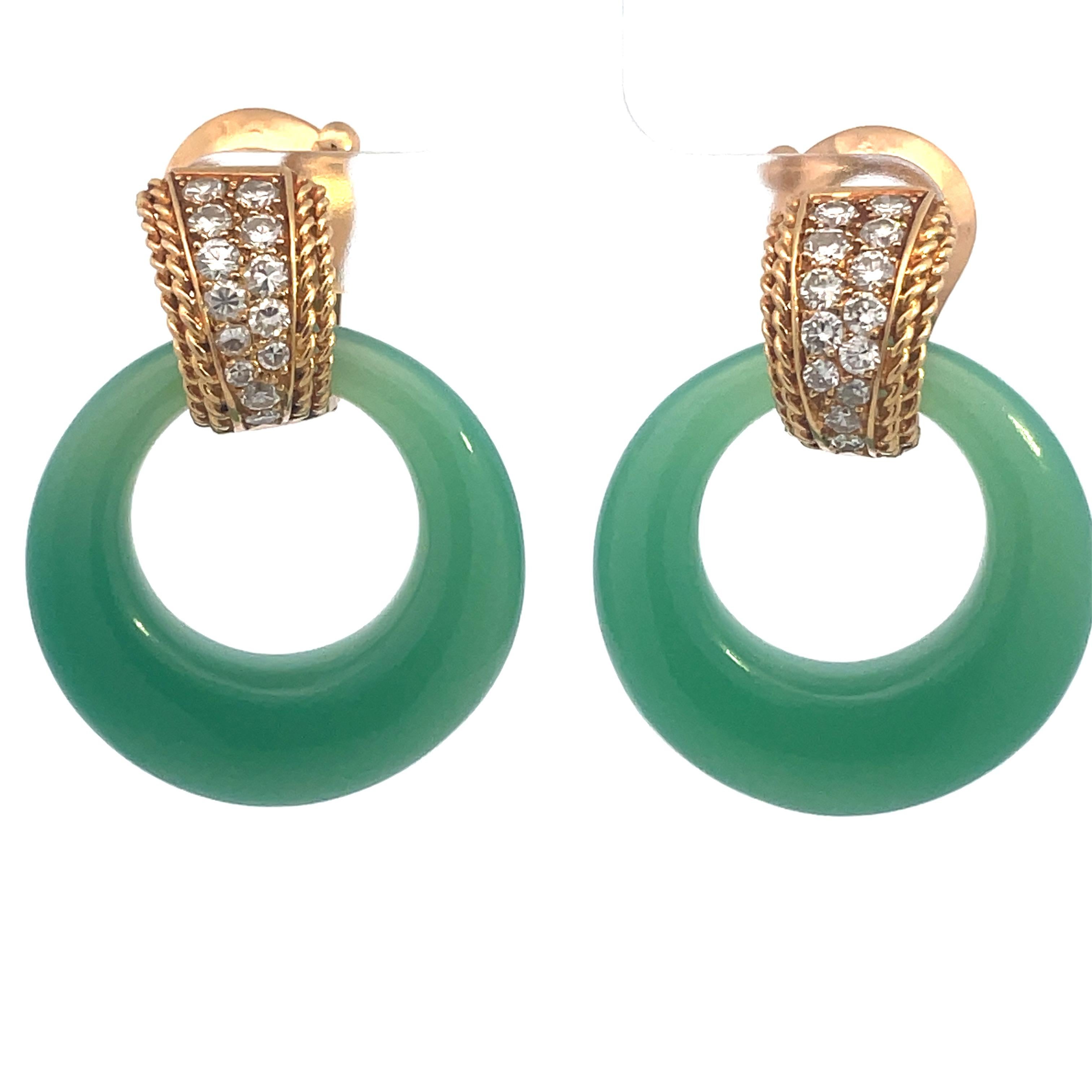 Round Cut Hoop Diamond Earrings by Van Cleef & Arpels