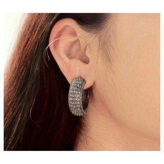 Boucle d'oreille en argent 925 avec diamant pavé Boucle d'oreille en diamant à la mode Cadeau de fête des mères.