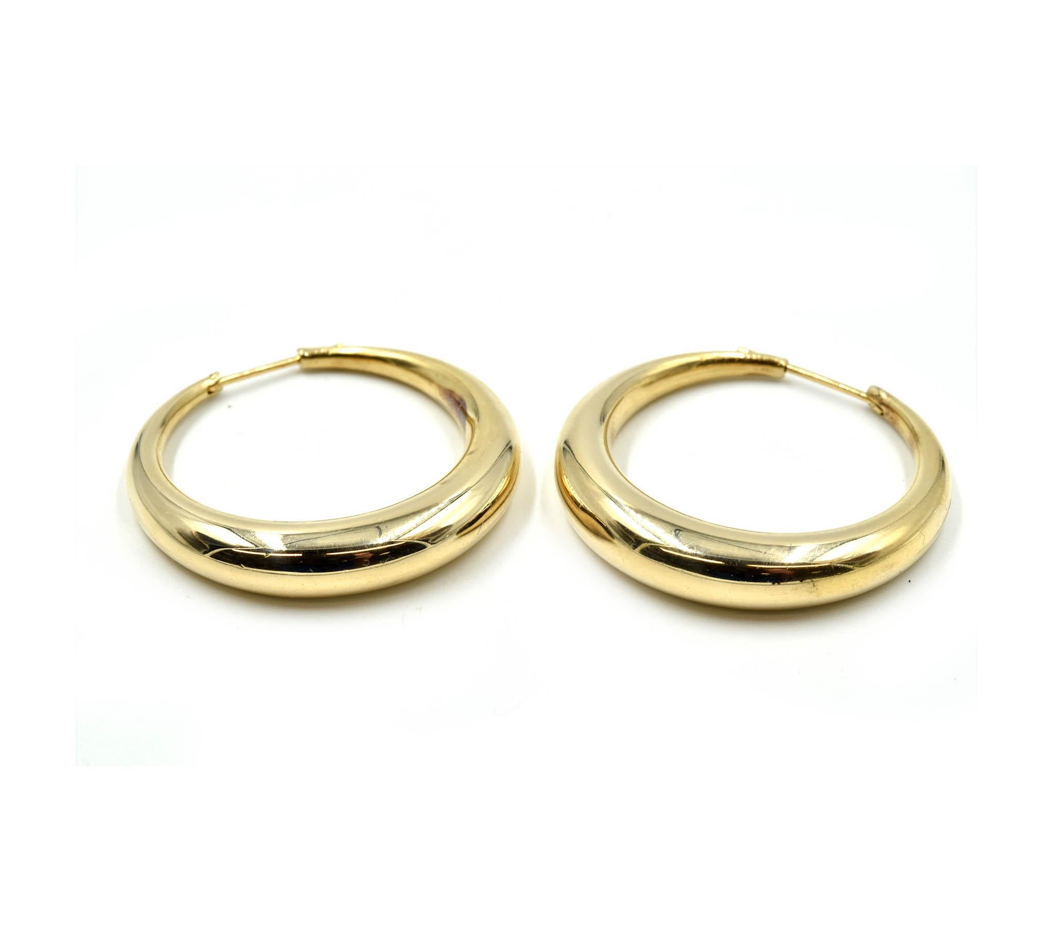 Hoop Earrings 14 Karat Yellow Gold In New Condition In Scottsdale, AZ