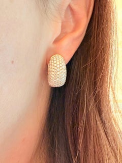 Hoop Earrings 18 karat Rose Gold with Natural Diamonds