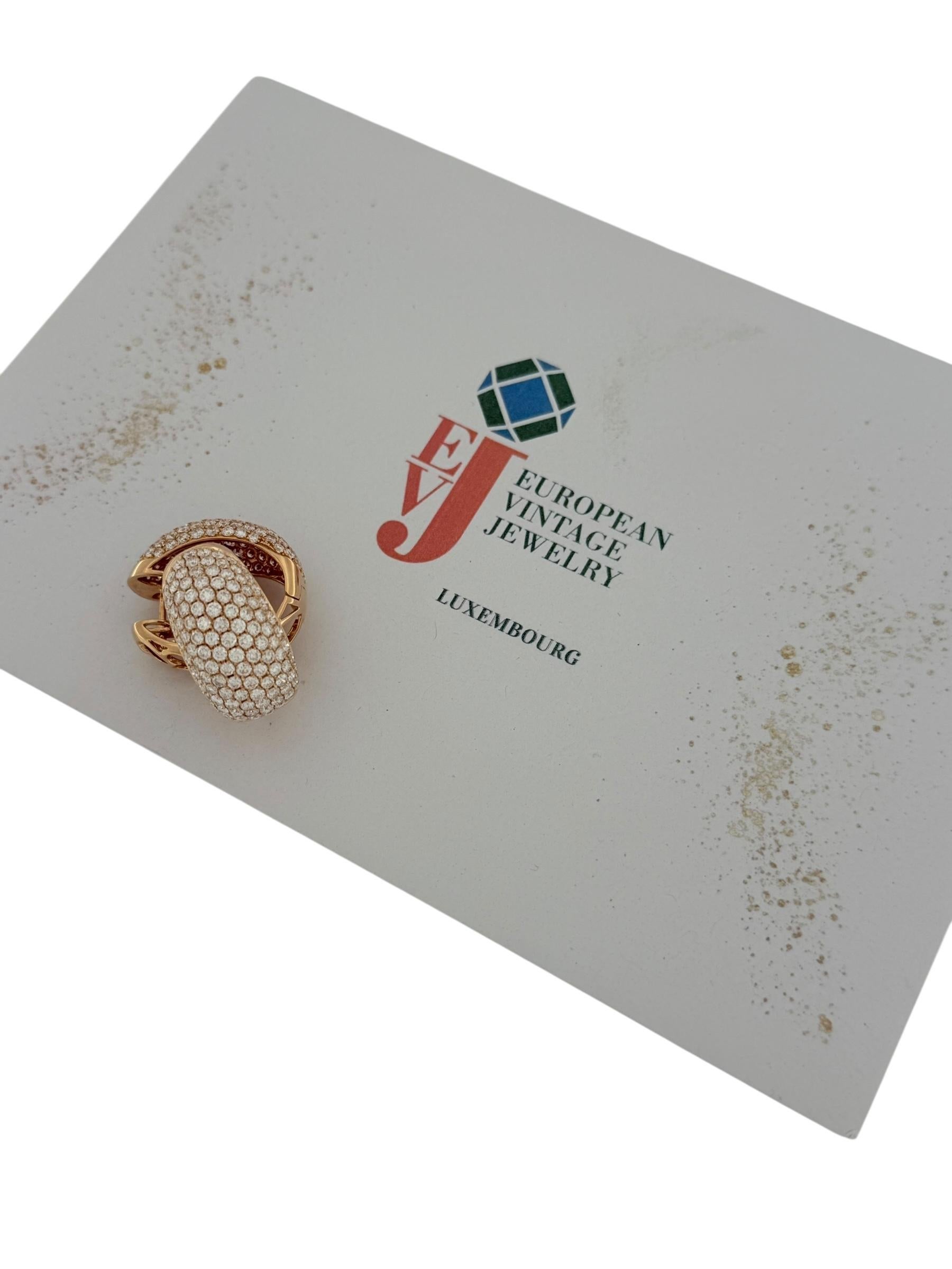 Taglio brillante Orecchini a cerchio in oro rosa 18 carati con diamanti Nature in vendita