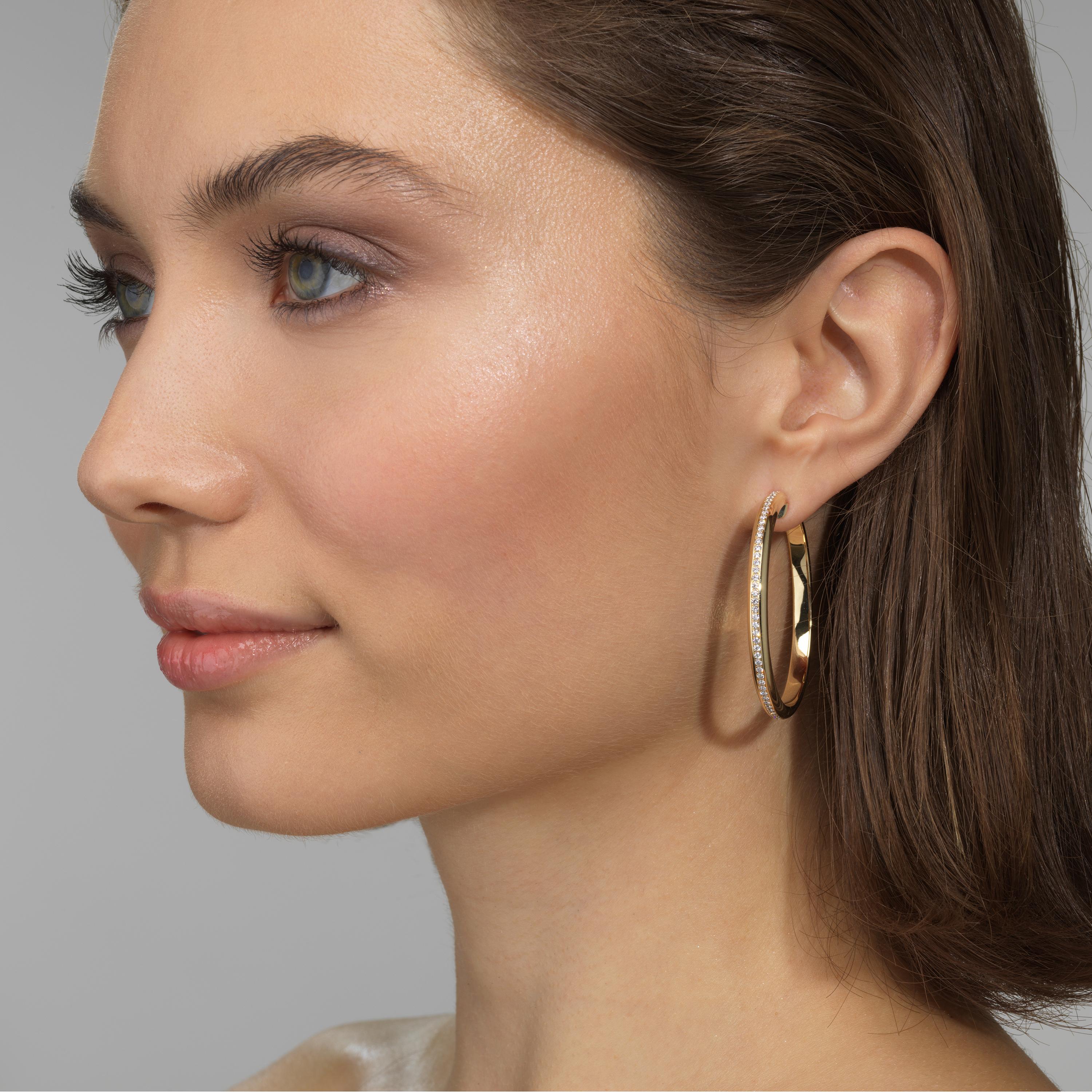 18 Karat Gelbgold Diamant-Ohrringe Damen im Angebot
