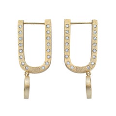 Hoop Earrings by AMMANII with Heliographic Charm in Vermeil Gold