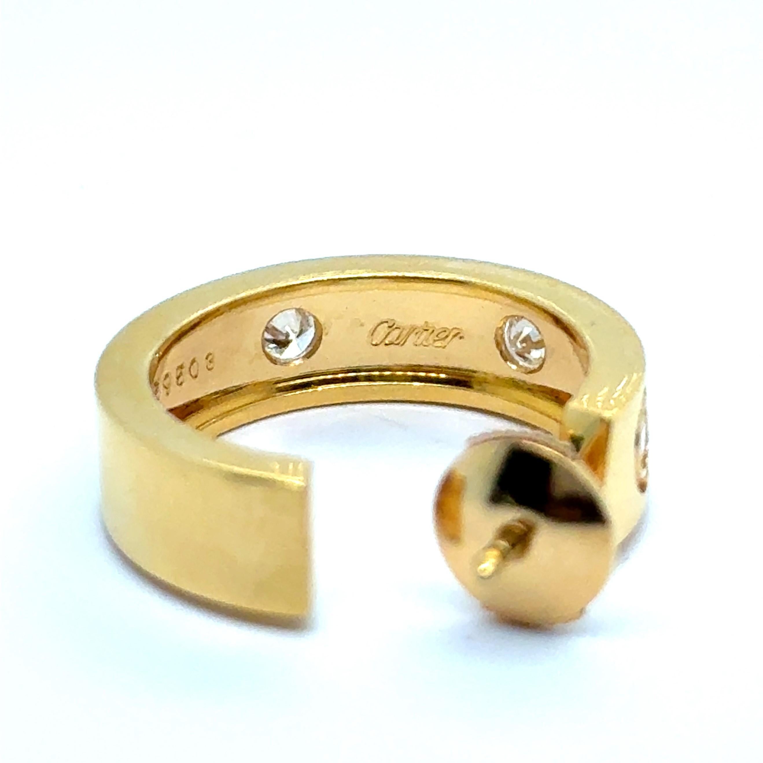 Hoop Earrings by Cartier Love Collection with Diamond 18K Yellow Gold en venta 5