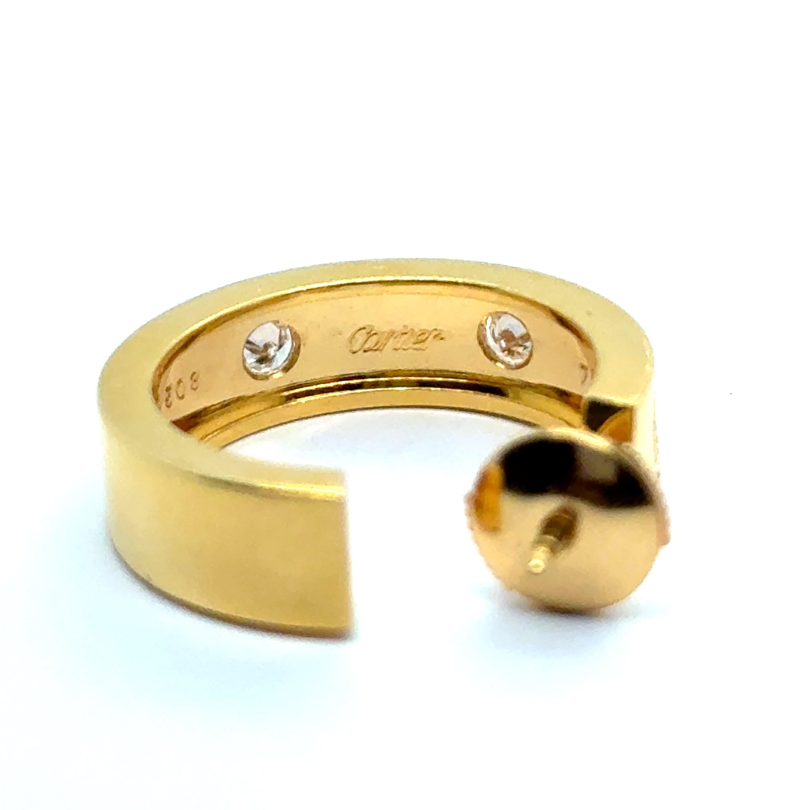 Hoop Earrings by Cartier Love Collection with Diamond 18K Yellow Gold Corte brillante en venta
