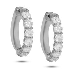 Diana M, orecchini a cerchio in oro bianco 14 kt, 0,50" con 1,00 carati tw