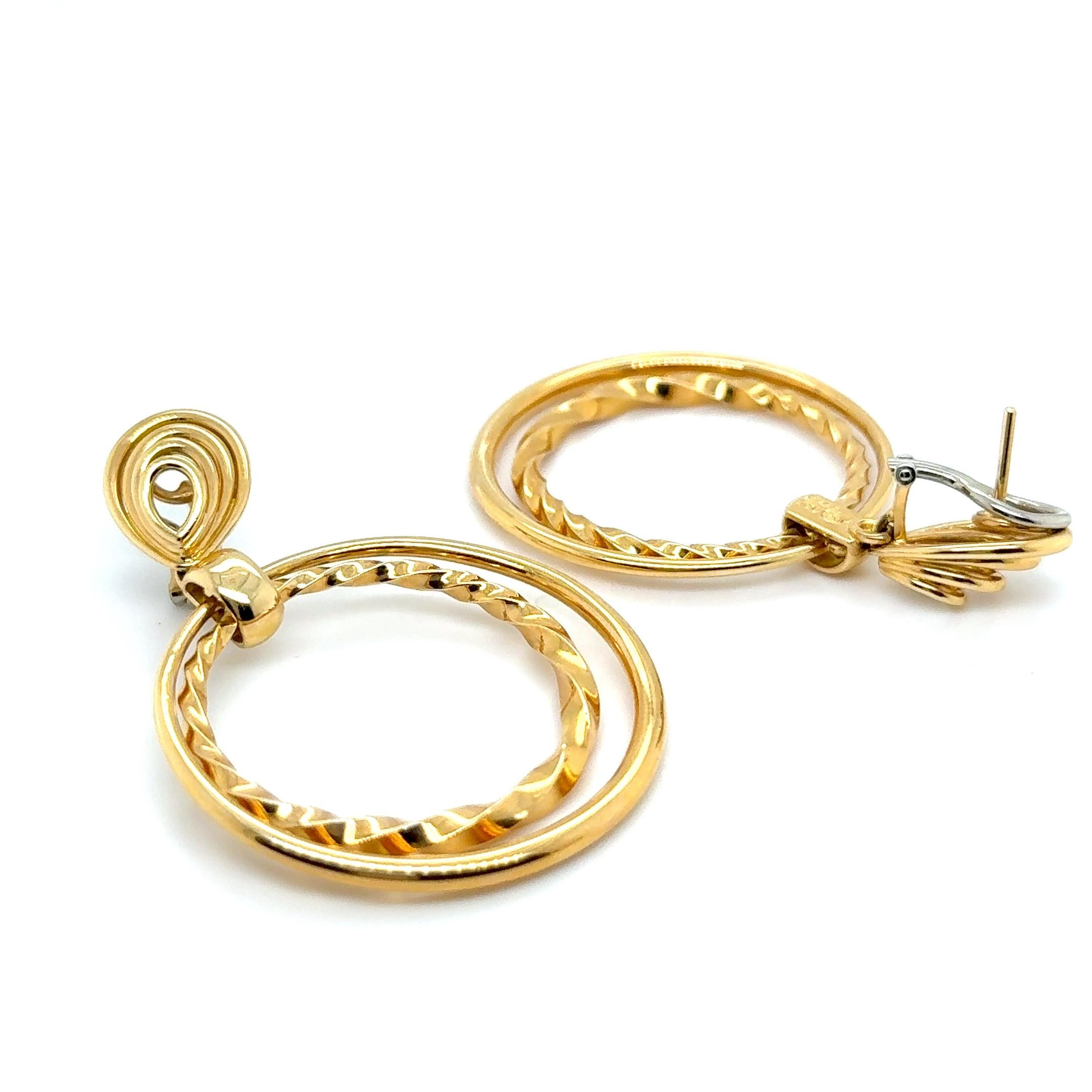 Hoop Earrings in 18 Karat Yellow Gold by Gübelin For Sale 8