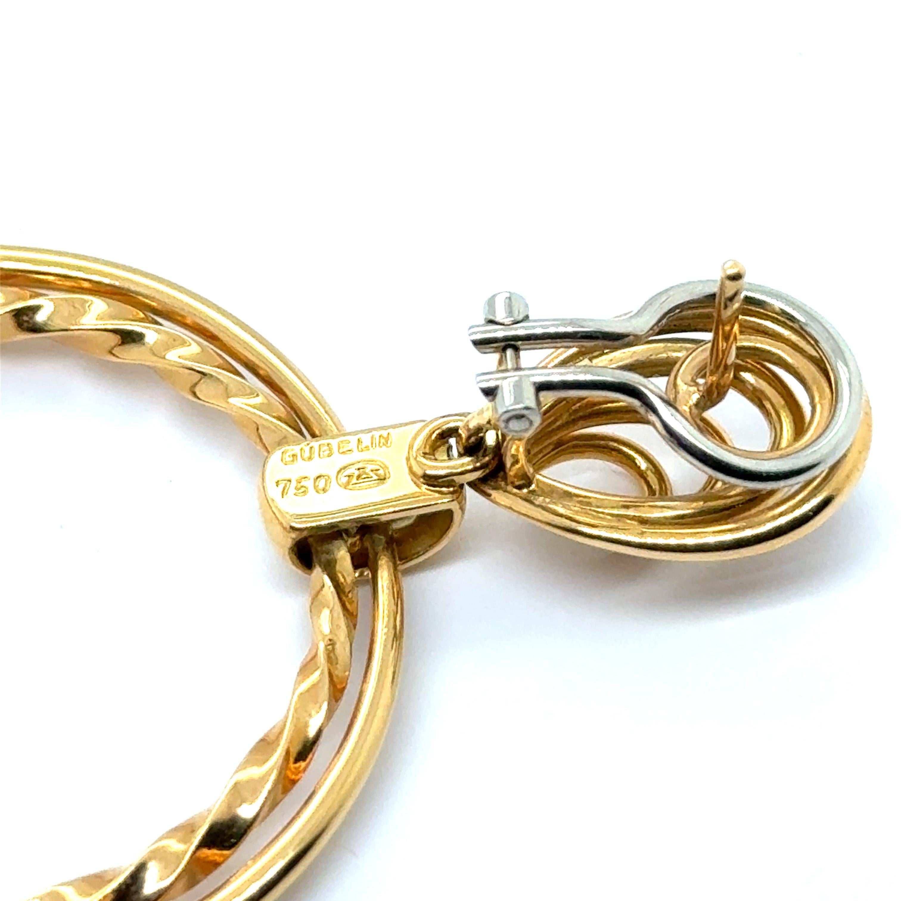 Hoop Earrings in 18 Karat Yellow Gold by Gübelin For Sale 1