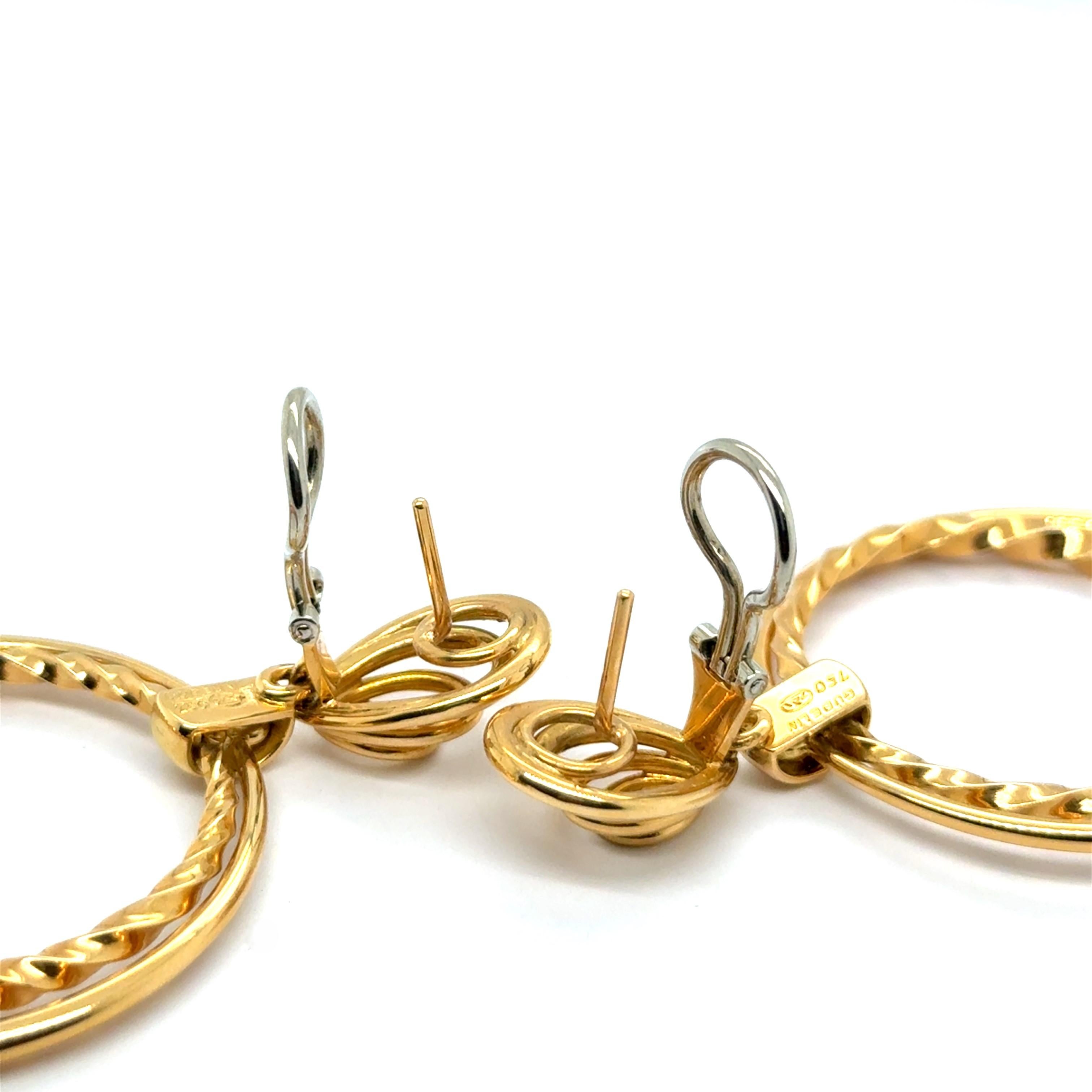 Hoop Earrings in 18 Karat Yellow Gold by Gübelin For Sale 2