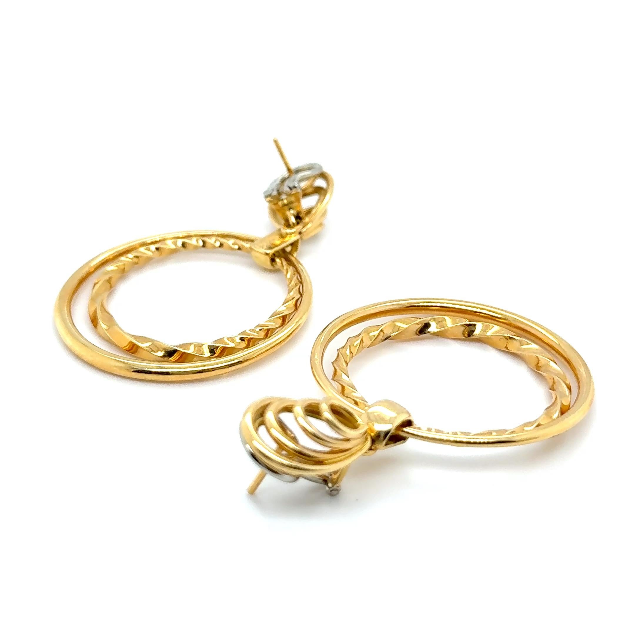 Hoop Earrings in 18 Karat Yellow Gold by Gübelin For Sale 4