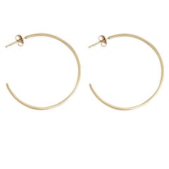 Hoop Earrings in Yellow Gold with White Diamonds by Allison Bryan