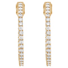 Hoop Earrings "Inside/Out" with 1.66 Carats in Diamonds in 14k Yellow Gold