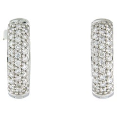 Hoop Earrings set with brilliant cut diamonds up to 1.00ct 18k white gold