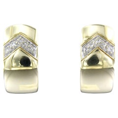 Créoles avec diamants taille brillant jusqu'à 0,16 ct or 14k