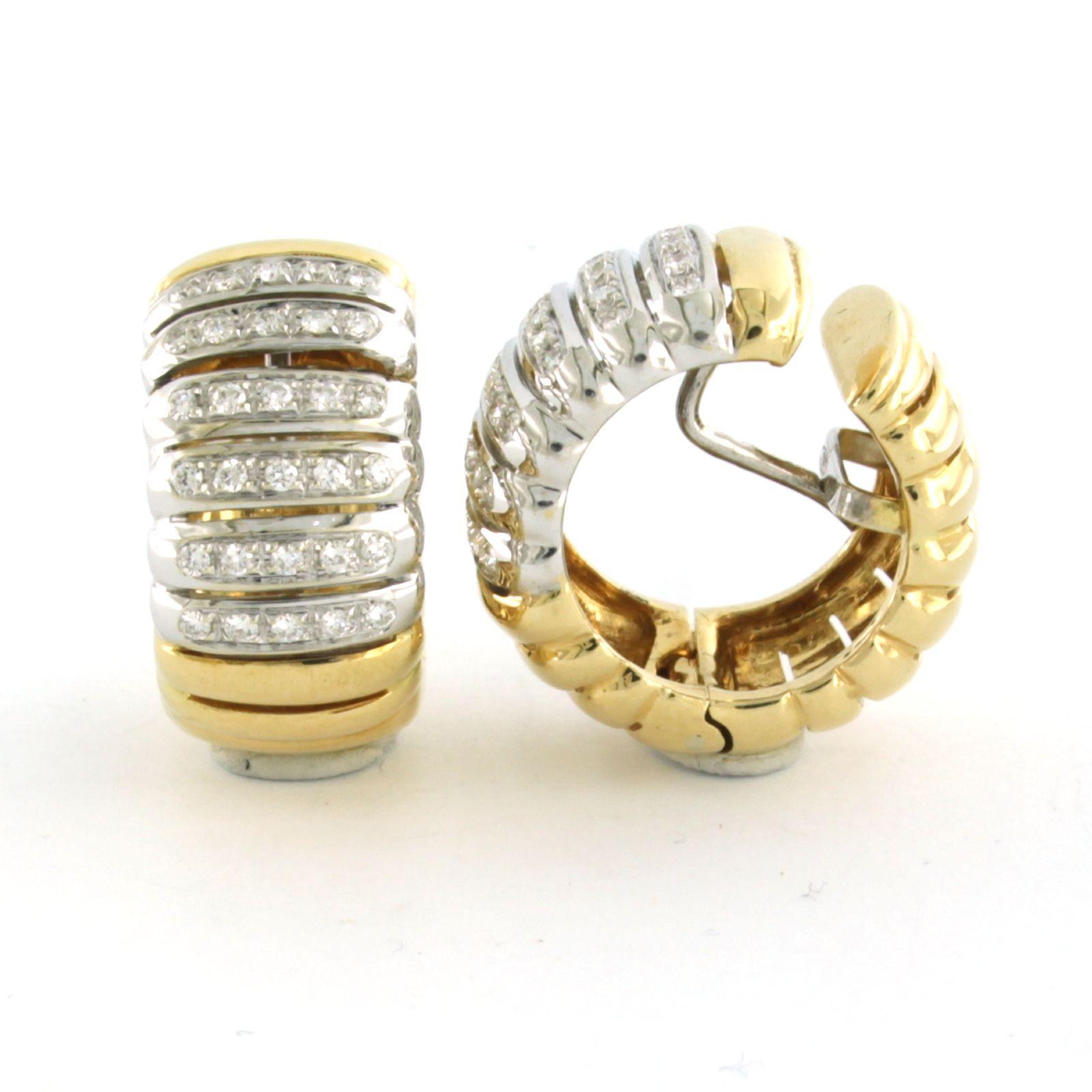 Ohrringe mit Brillanten im Brillantschliff bis zu 0,60ct 18k bicolour Gold Damen im Angebot