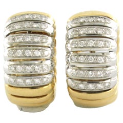 Créoles avec diamants taille brillant jusqu'à 0,60ct Or bicolore 18k
