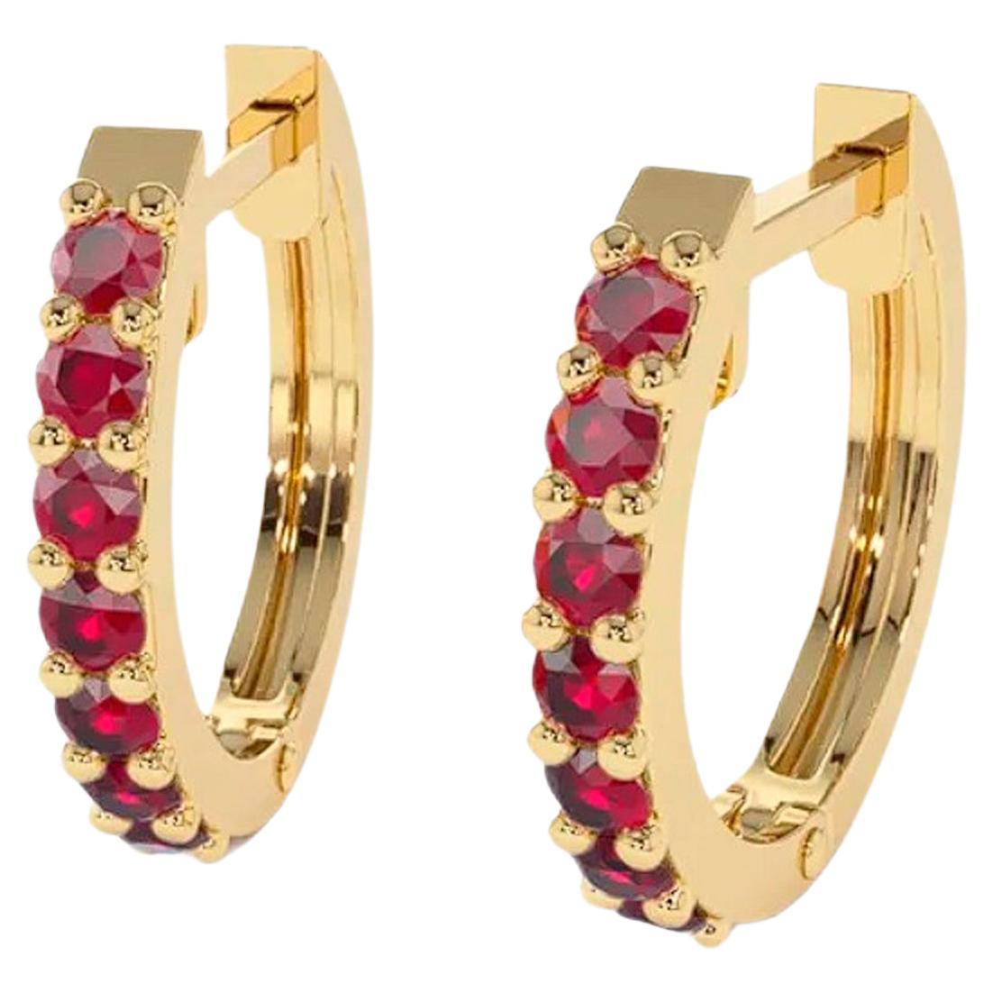 Piaget Possession Ruby Gold Hoop Earrings For Sale at 1stDibs