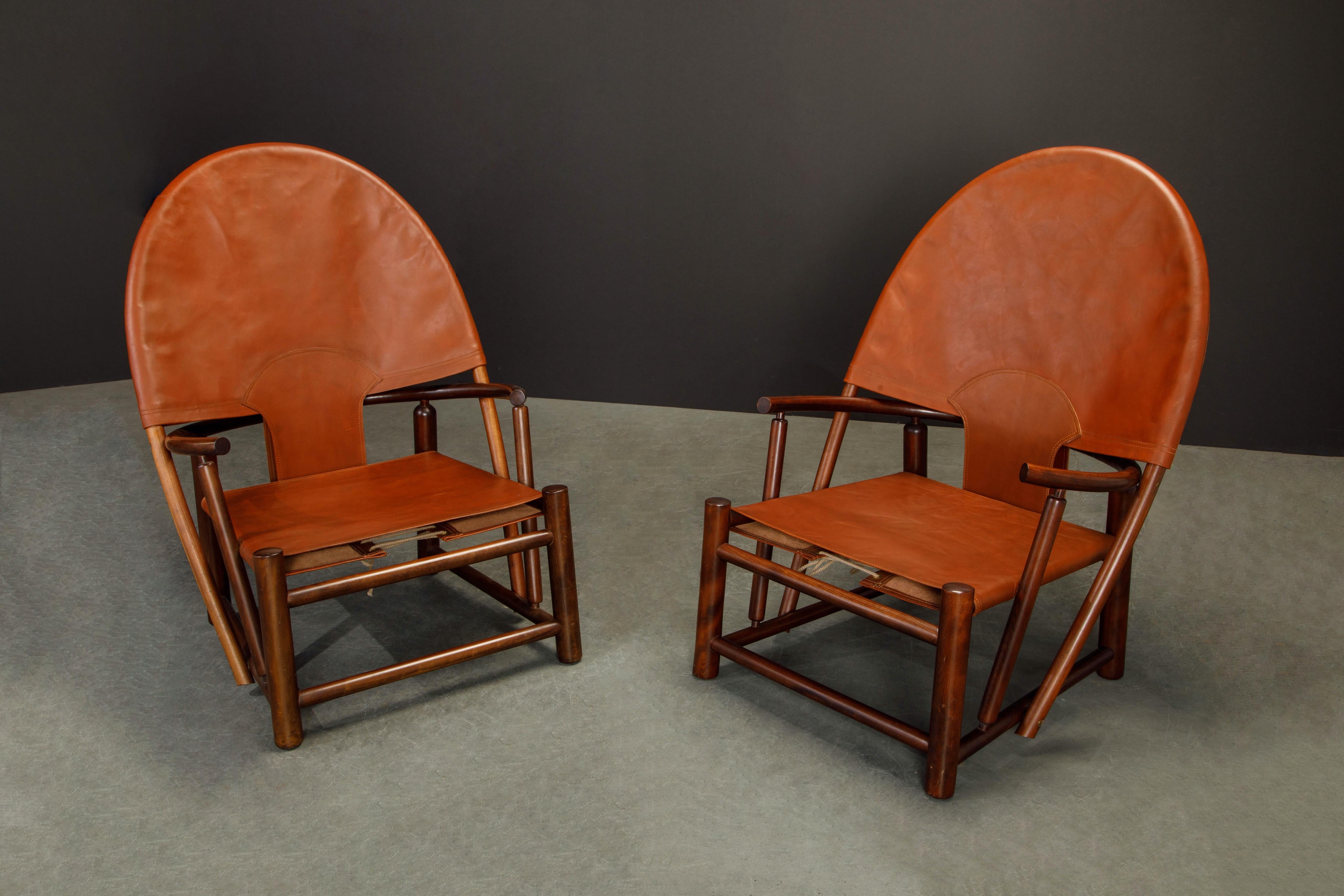 'Hoop' Lounge Chairs by Piero Palange & Werther Toffoloni for Germa, c. 1970 In Excellent Condition In Los Angeles, CA