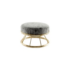 Sgabello basso Hoop - Ottone scultoreo e forma contemporanea di Misaya