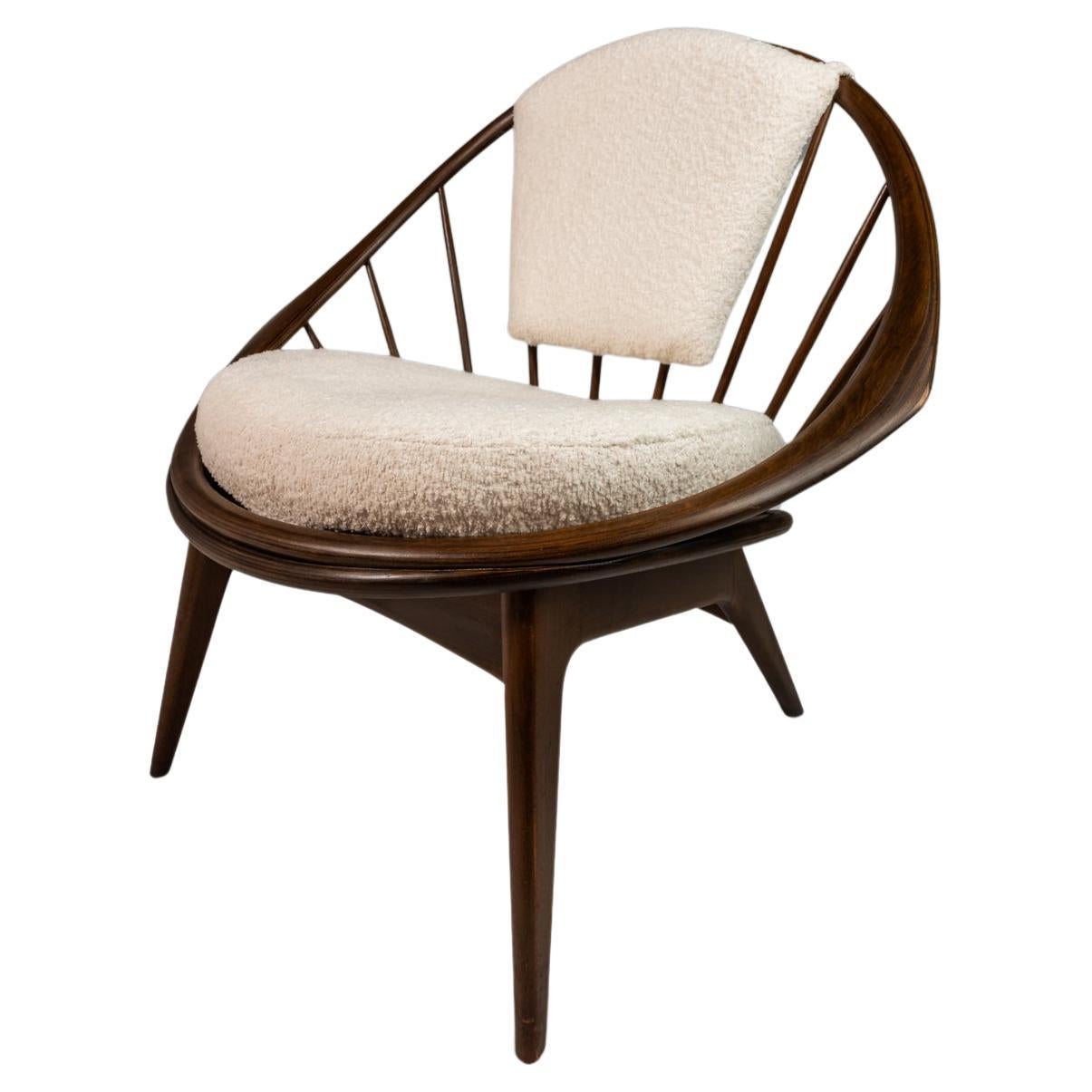"Hoop" / "Peacock" Chair by Ib Kofod-Larsen for Selig, Denmark, c. 1960s