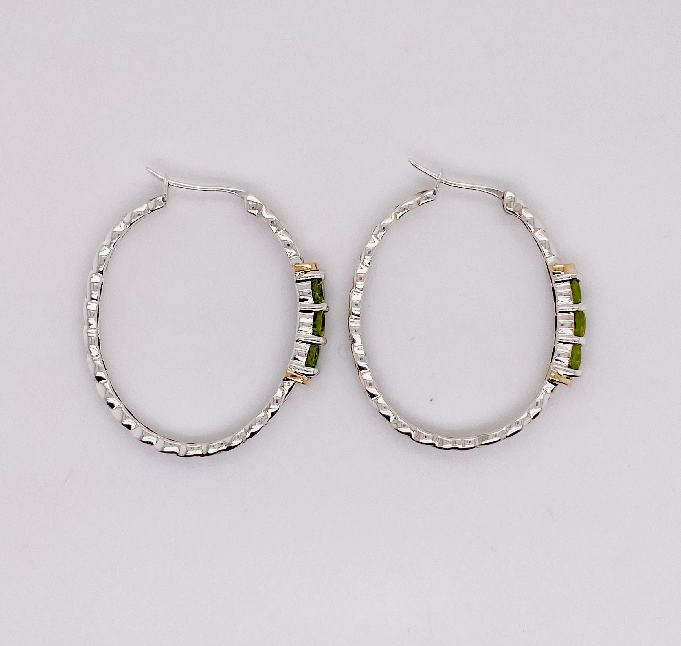 Ohrringe aus Silber Sterling Silber Grüner Peridot Ohrringe (Rundschliff) im Angebot