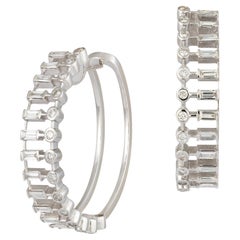 Hoop White Gold 18K Earrings Diamond for Her