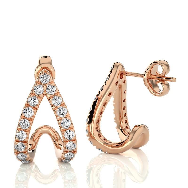 Karat-Gewicht: Diese exquisiten Creolen und Ohrringe weisen ein Gesamtkaratgewicht von 0,3 Karat auf und verleihen Ihrem Ensemble einen Hauch von strahlender Eleganz.

Diamanten: Der Ohrring wird von 34 sorgfältig ausgewählten Diamanten geschmückt,