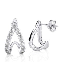 Hoops and Huggies Earring: 0.3 Carat Diamonds in 14K White Gold