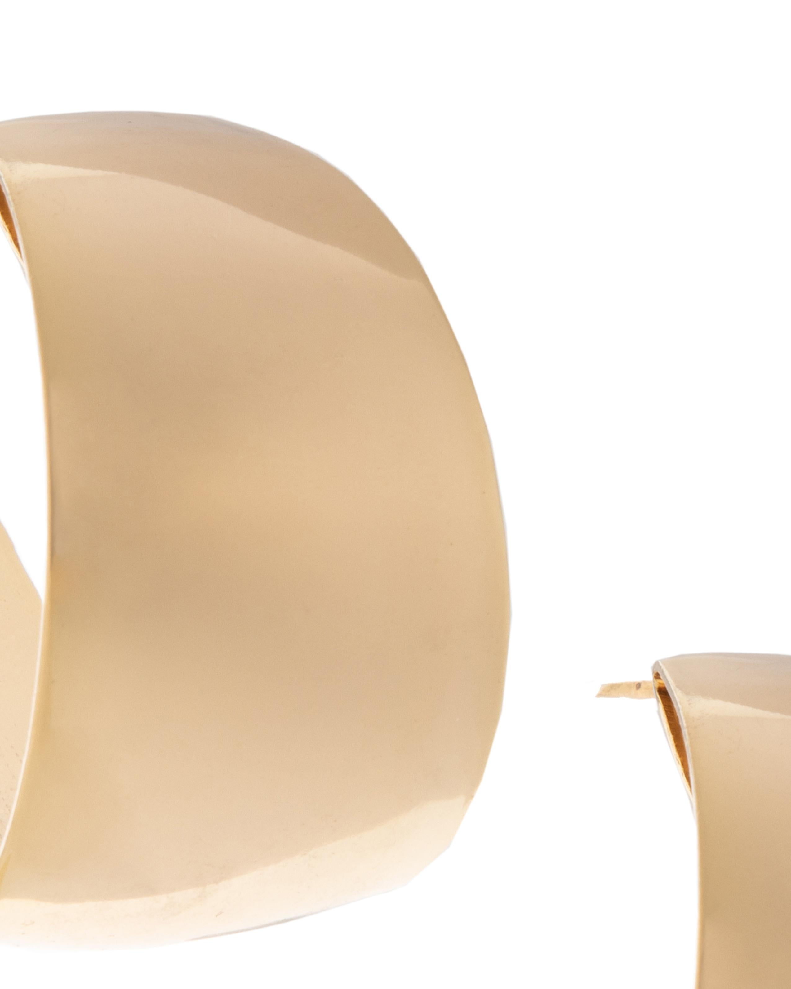 Hoops Angela 24kt Gold plated brass earrings NWOT  In New Condition In Capri, IT