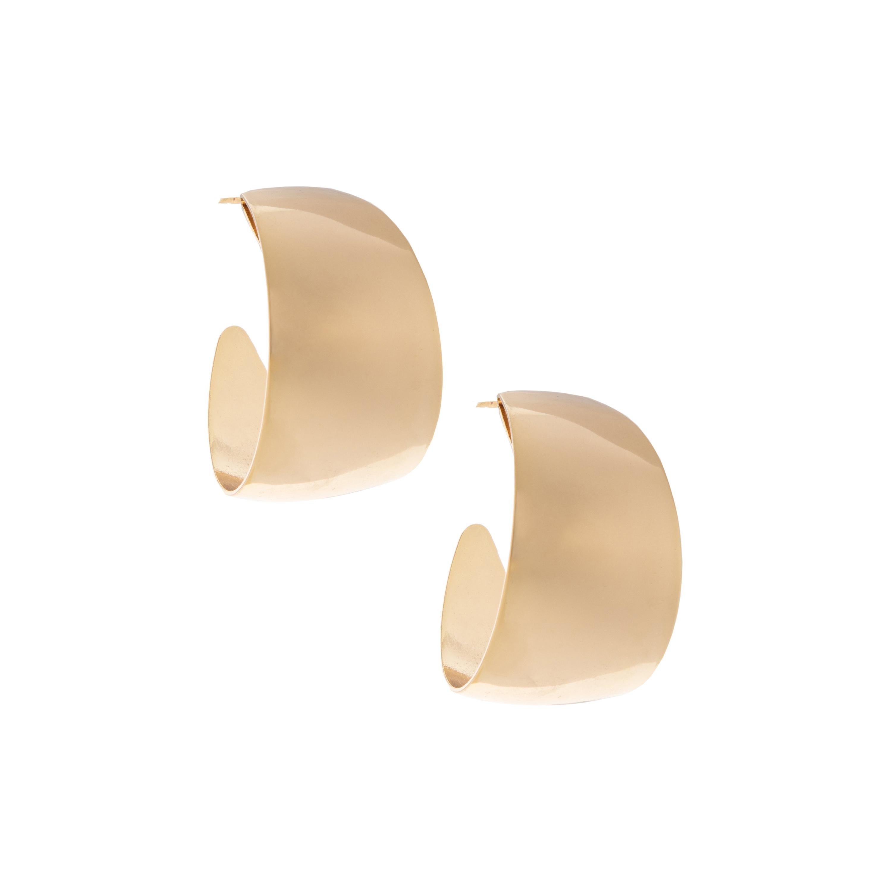Hoops Angela 24kt Gold plated brass earrings NWOT 