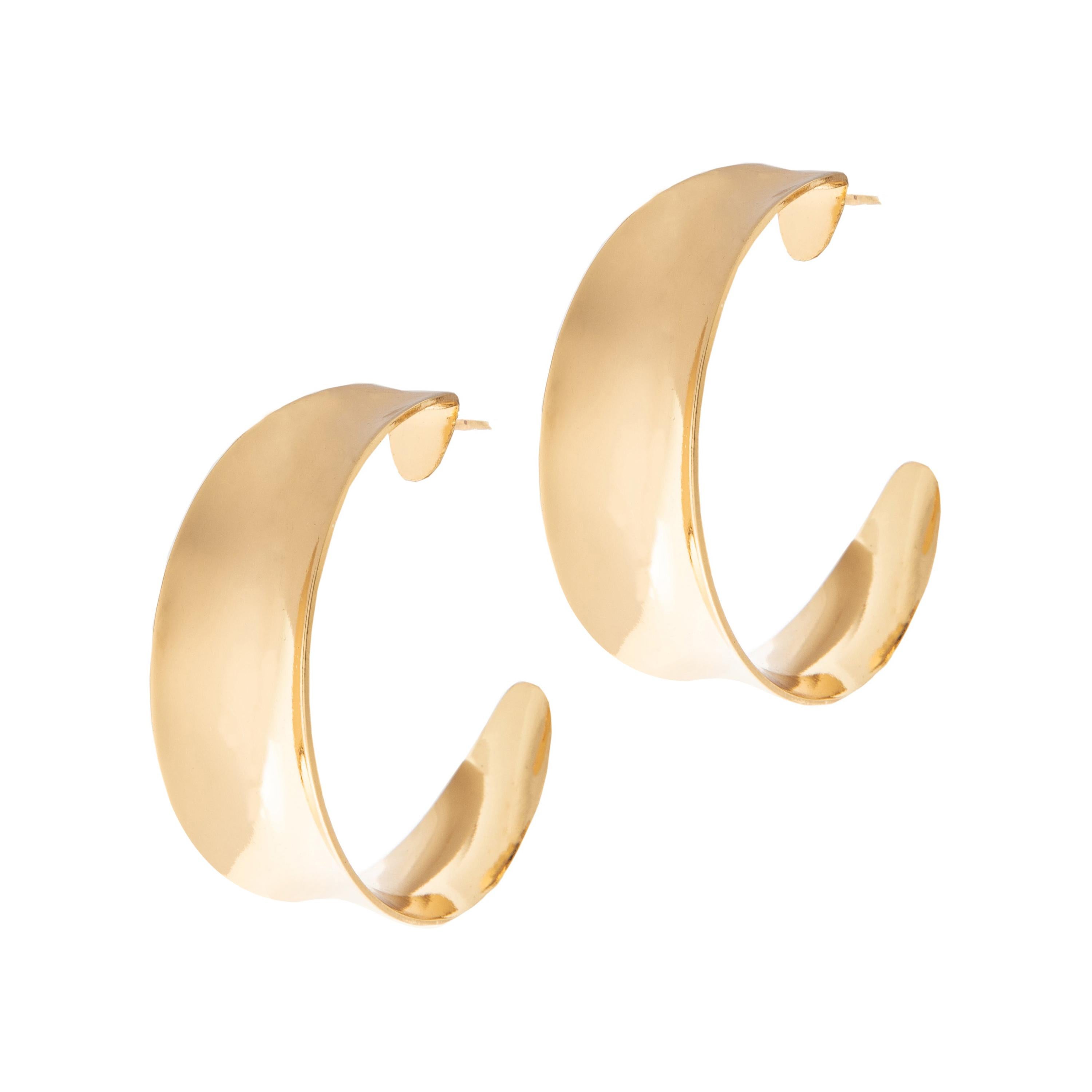 Hoops Miranda 24kt gold plated brass earrings NWOT