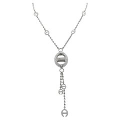 Hoorsenbuhs Grand Link Lariat Diamond 7.27 CT 18K White Gold Necklace 17 in