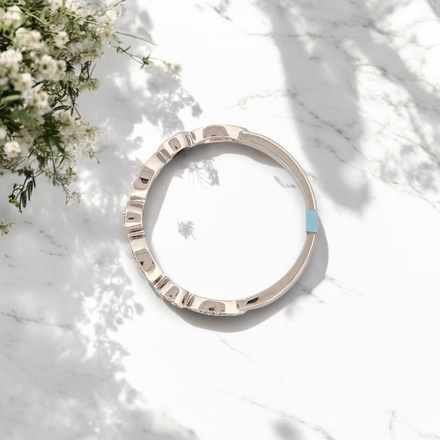 Modern Hope  14k White Gold Ring with .45 CT Natural Diamonds   Size 6.25 For Sale