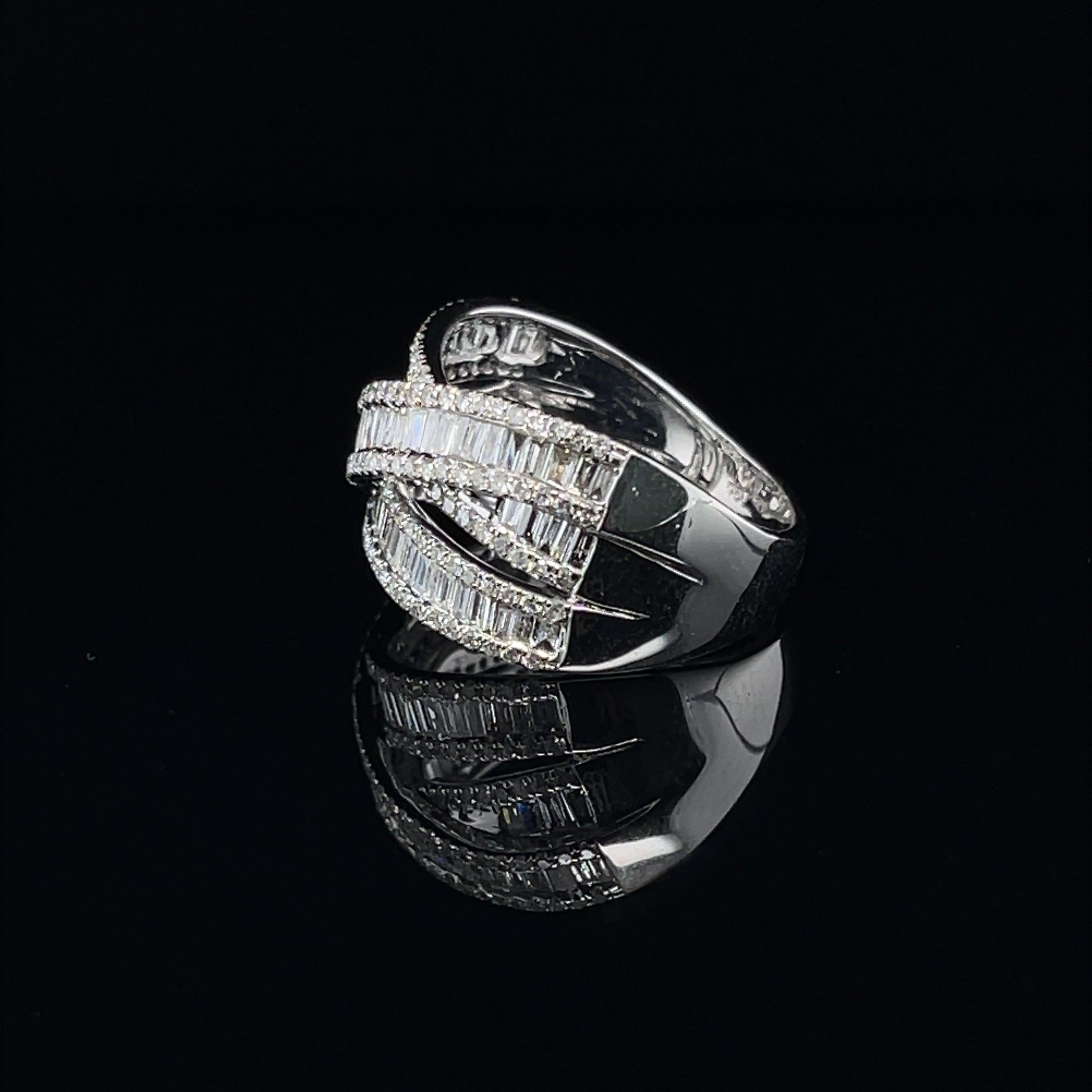'Hope' 18CT White Gold Trilogy Stack Ring In New Condition For Sale In Sydney, NSW