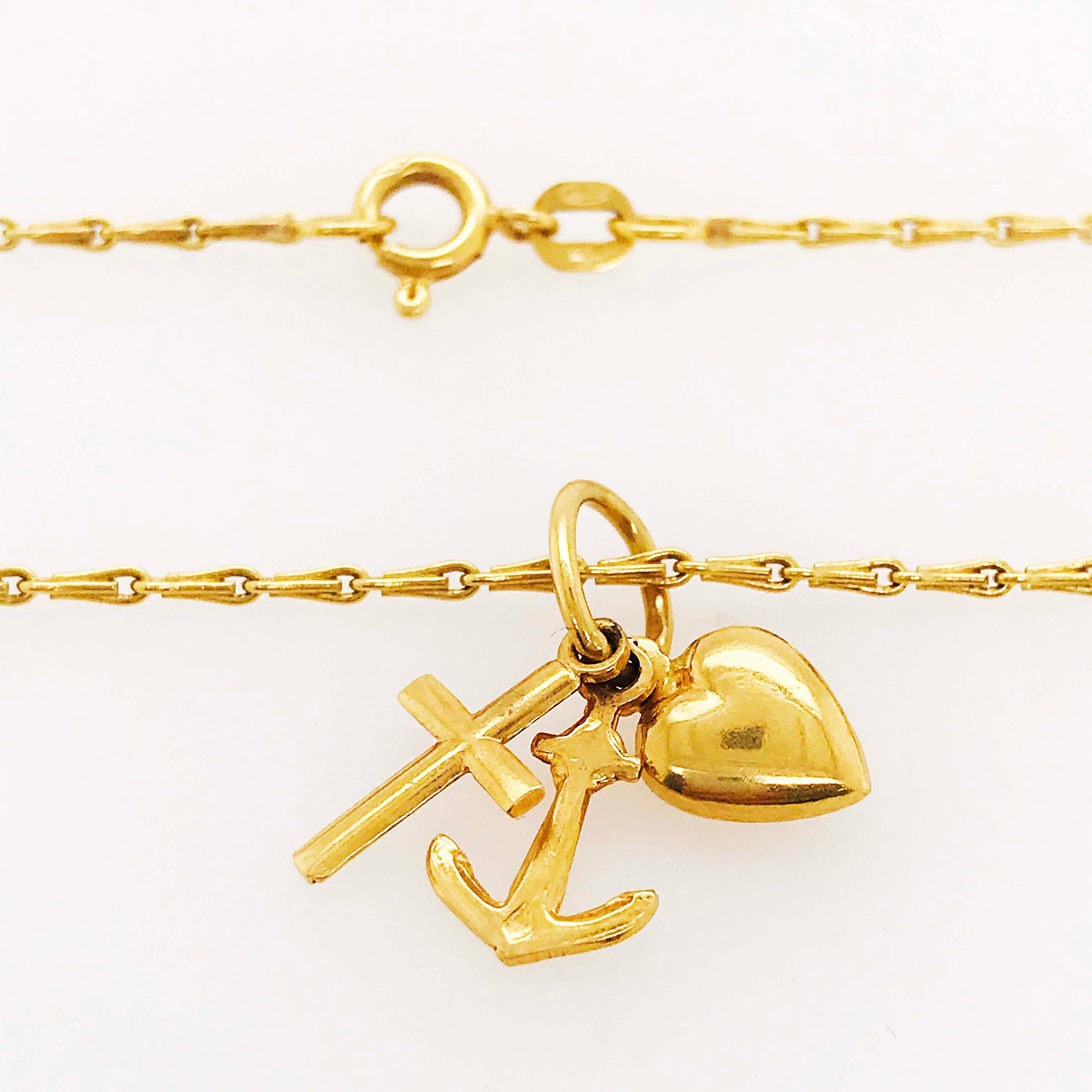 anchor cross heart necklace