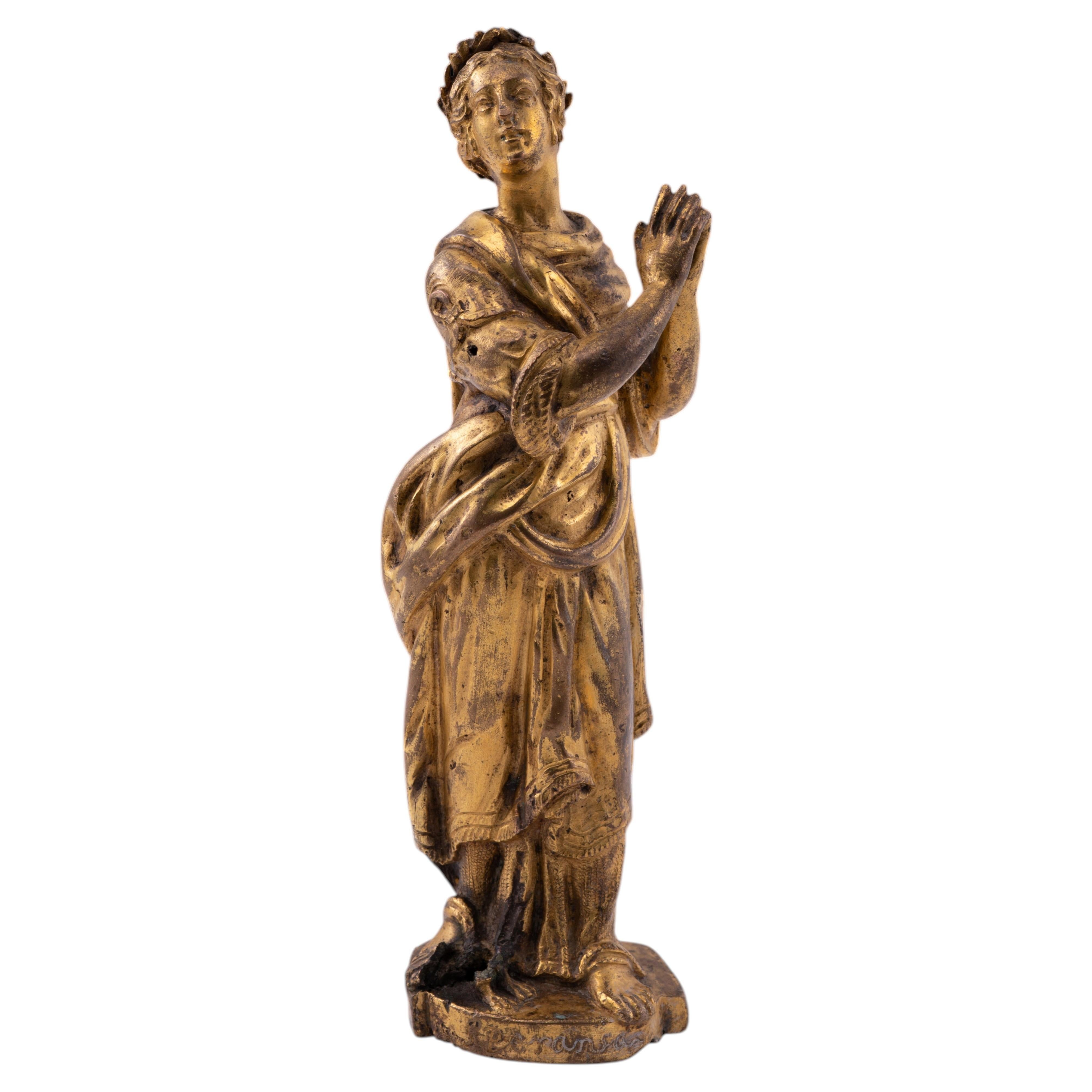 Hope. Gilded bronze. Possibly early 17th century. For Sale