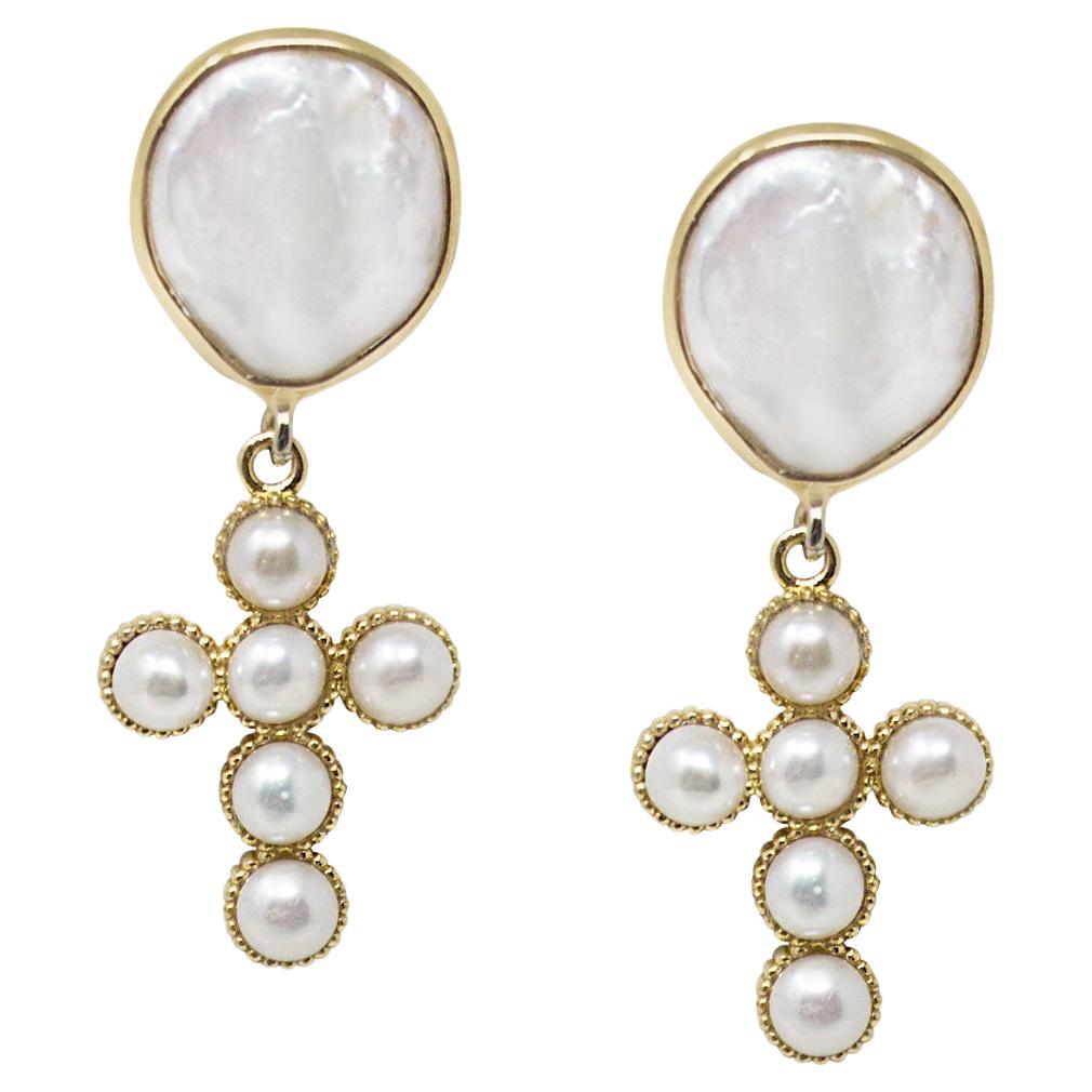 Hope Gold-plated Pearl Earrings For Sale