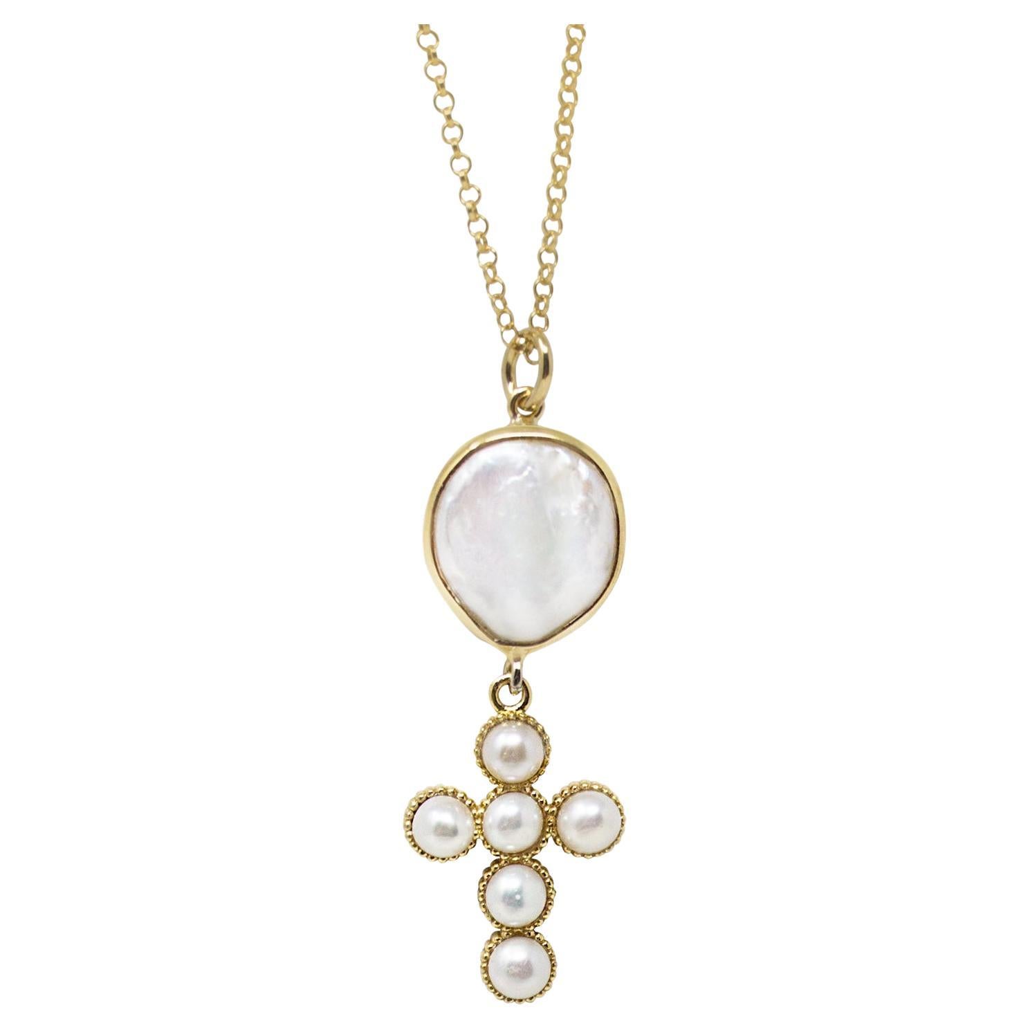 Hope Gold-plated Pearl Necklace For Sale
