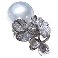 【Lustre Arc】Petal Scroll South Sea Pearl & Diamond Ring
