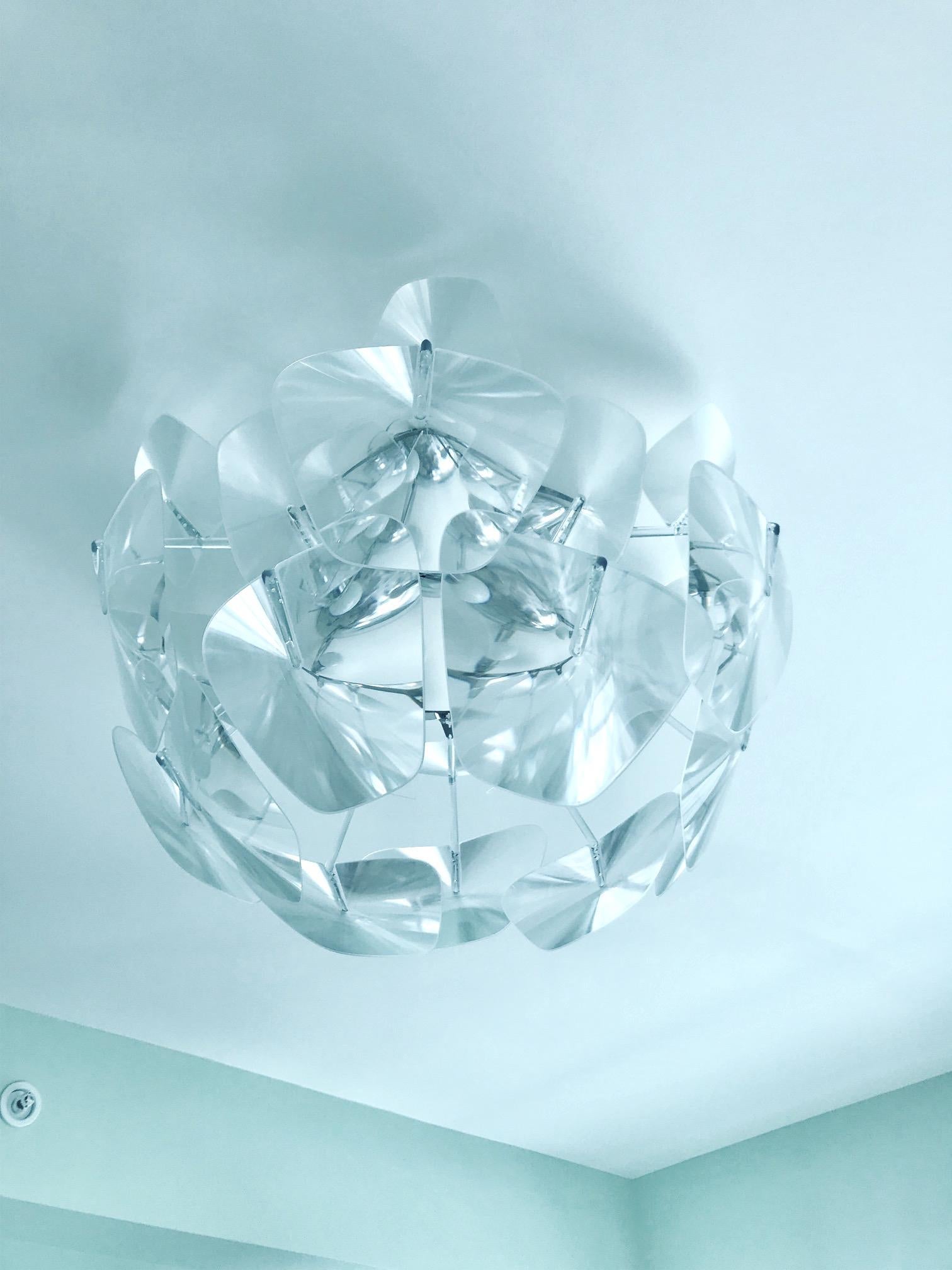 Polished Hope Modernist Ceiling Light with Reflective Prisms by Luceplan, Italy 2018