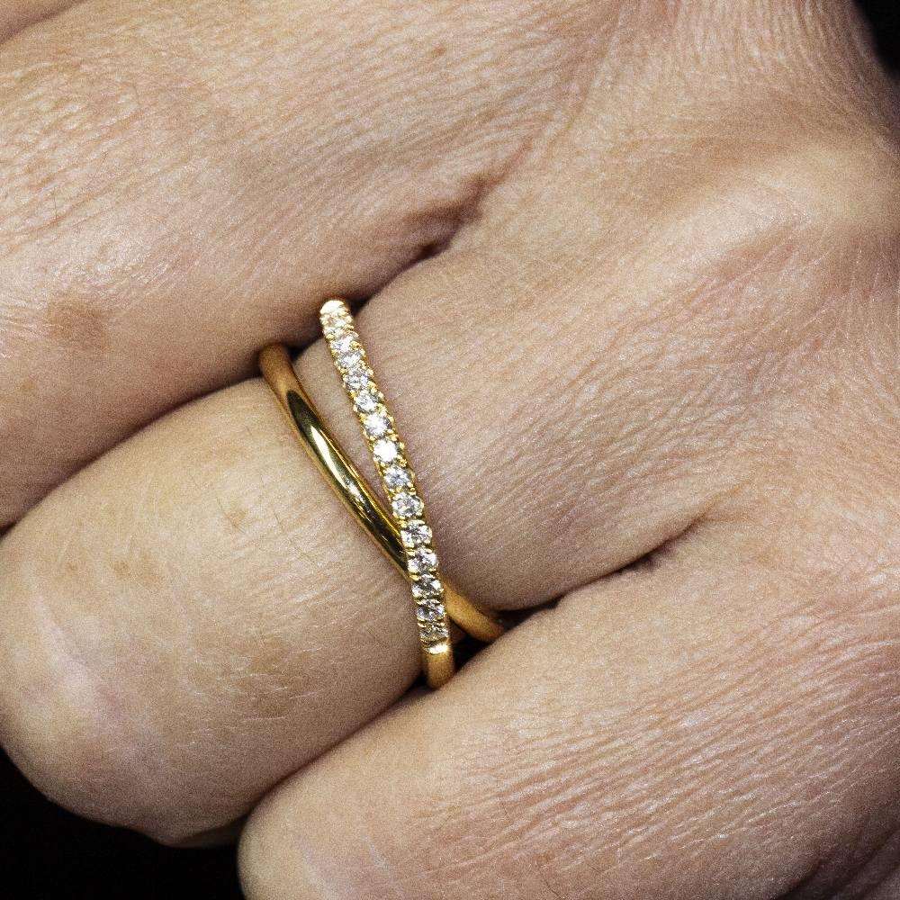 Women's HOPE Ring in Yellow Gold and Diamonds For Sale