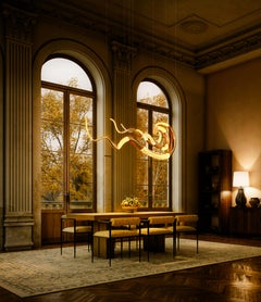 Lampadario scultoreo Hope in bronzo