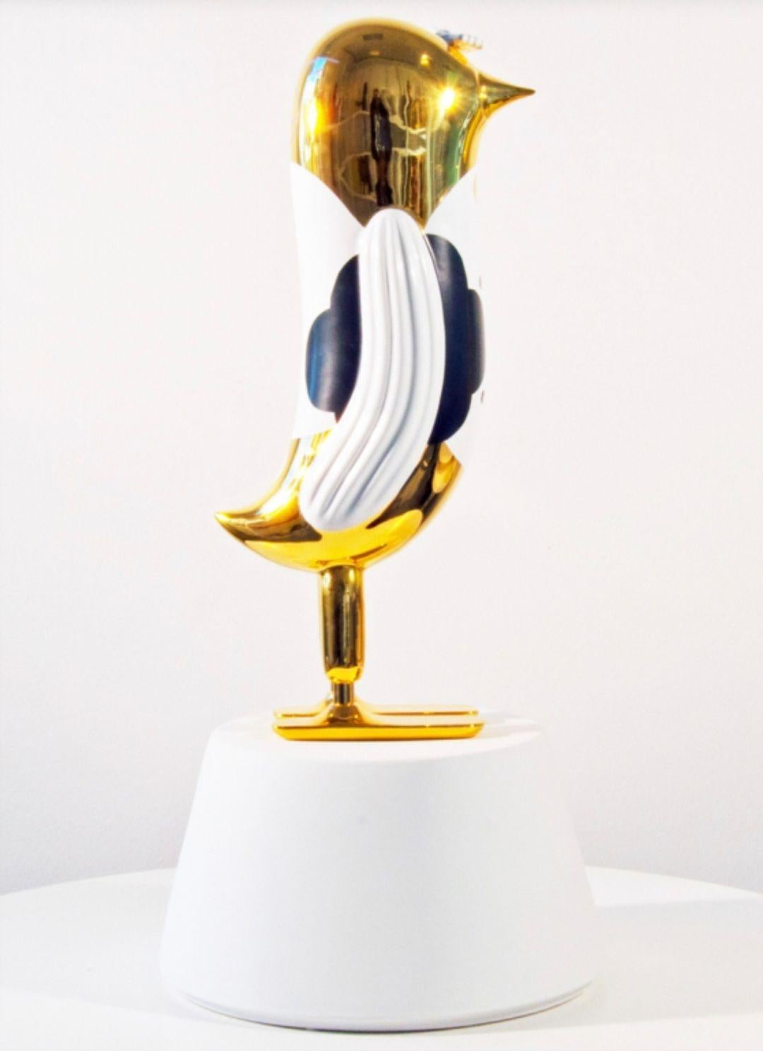 italien Décoration Hopebird 10 Glossy Gold White and Black par Bosa en vente