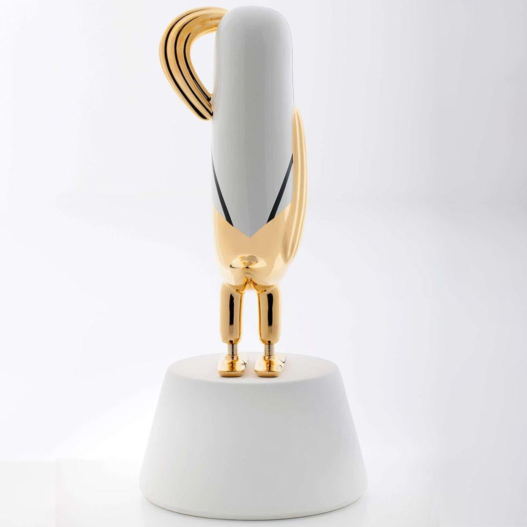 Hopebird Decoration 4 Glossy Gold White And Black By Bosa In New Condition For Sale In Beverly Hills, CA