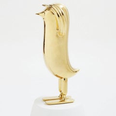 Hopebird glänzendes Gold mit satiniertem weißem Sockel von Bosa