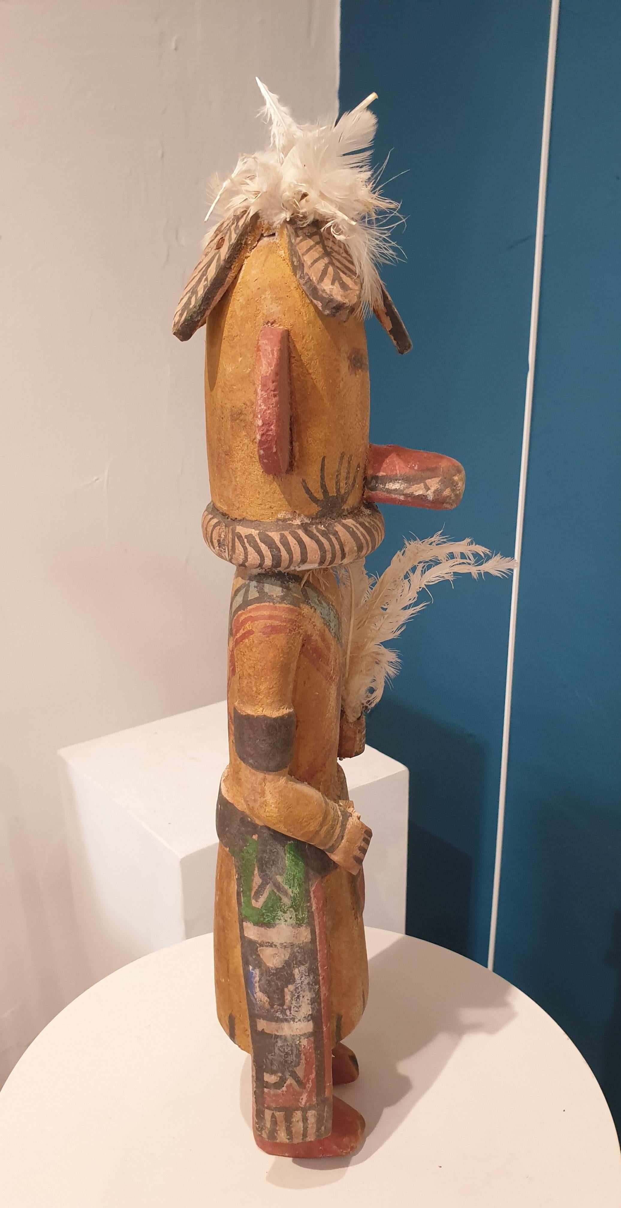 Native North American Hopi Katsina (Kachina) Doll. - Brown Figurative Sculpture by Hopi Craftsmen