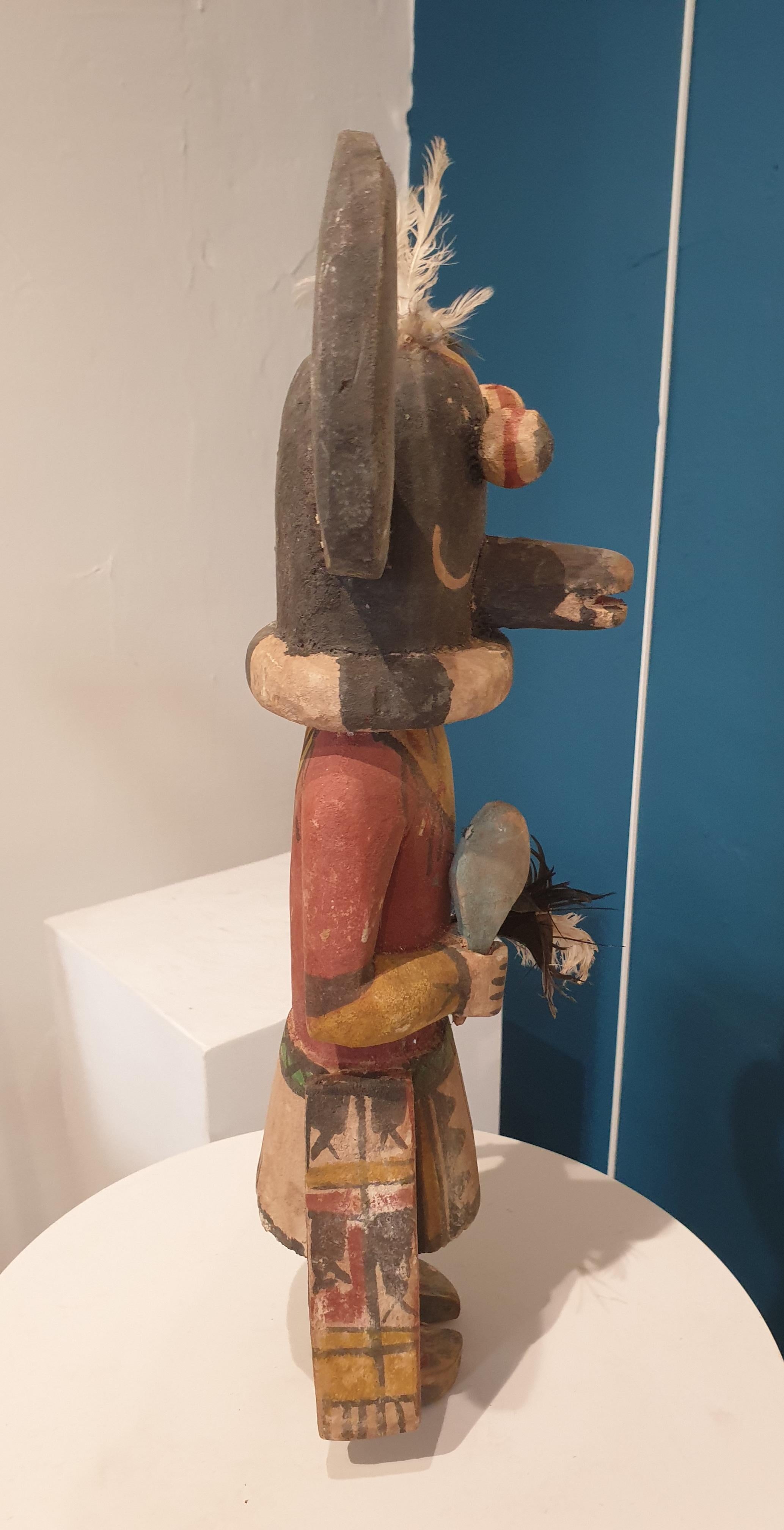 Native North American Hopi Katsina (Kachina) Doll. - Brown Figurative Sculpture by Hopi Craftsmen
