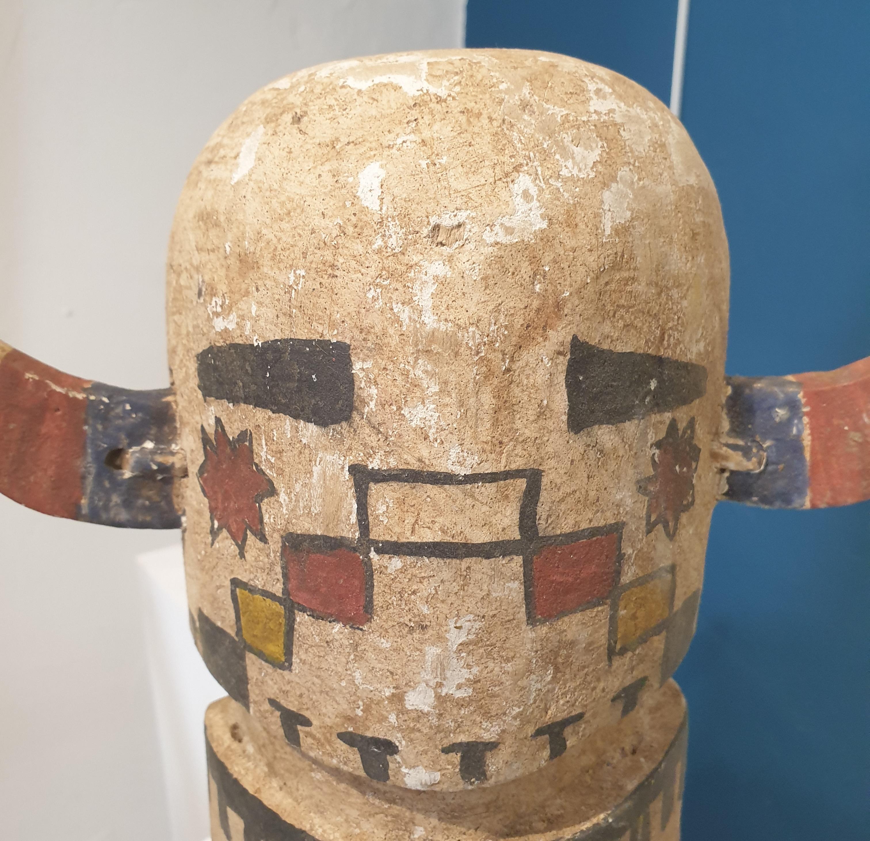 Native North American Hopi Mask Carved in Cottonwood Root. 5