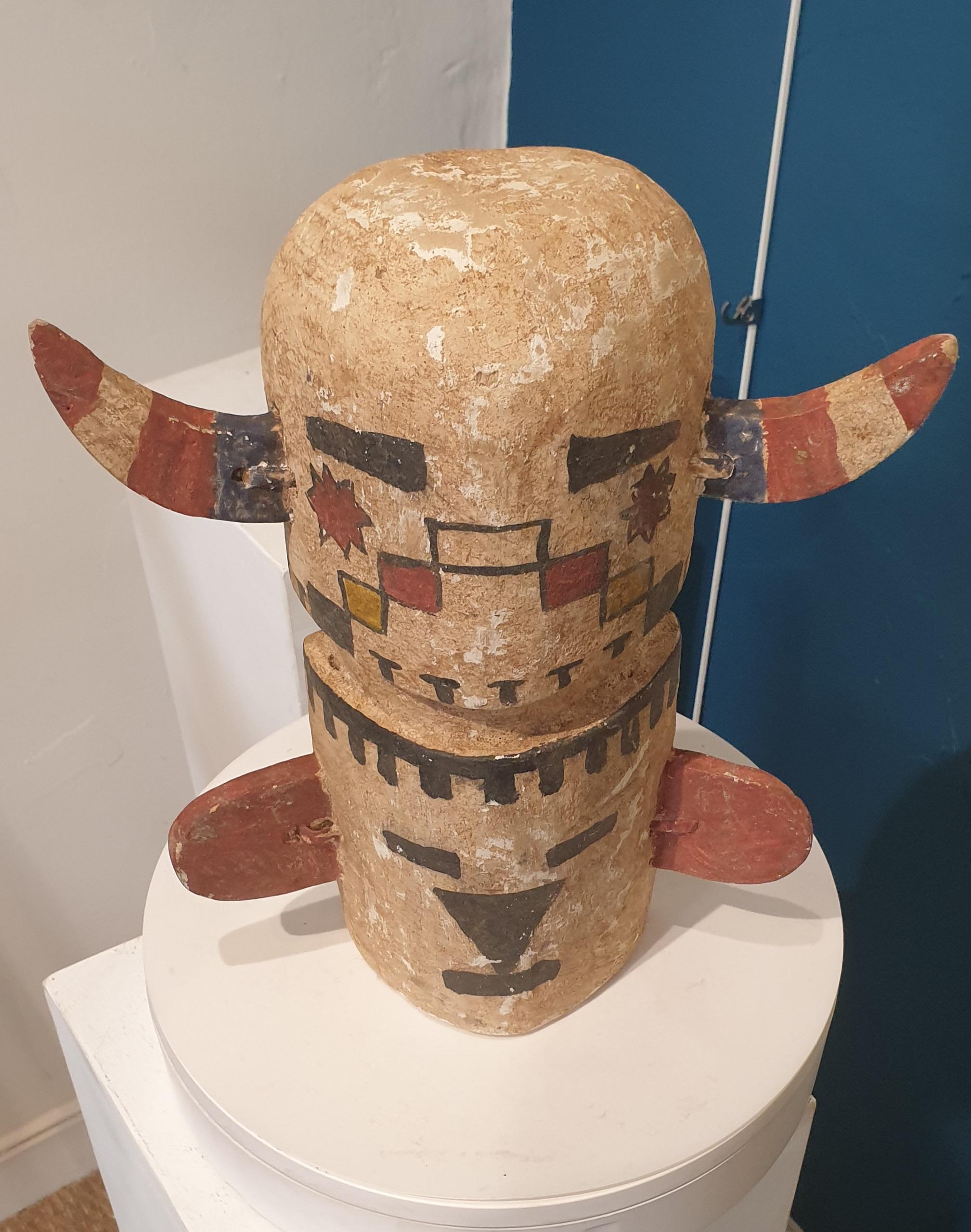 Native North American Hopi Mask Carved in Cottonwood Root. 13