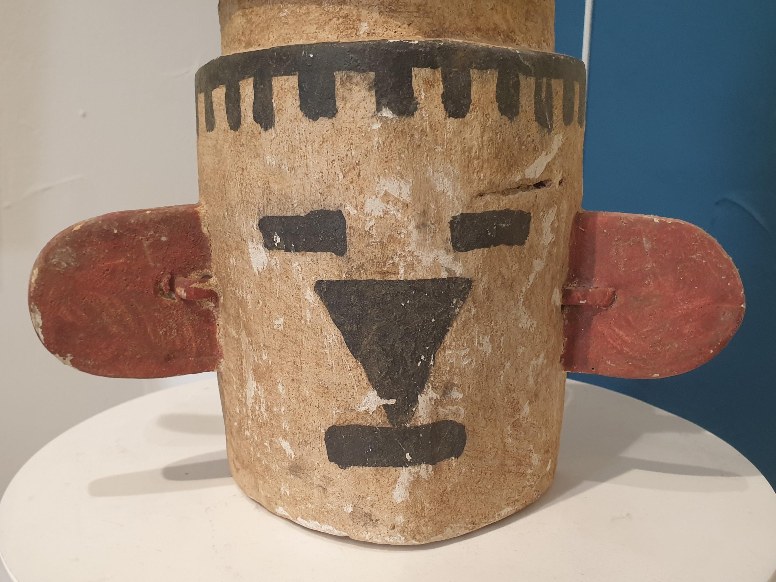 Native North American Hopi Mask Carved in Cottonwood Root. 2